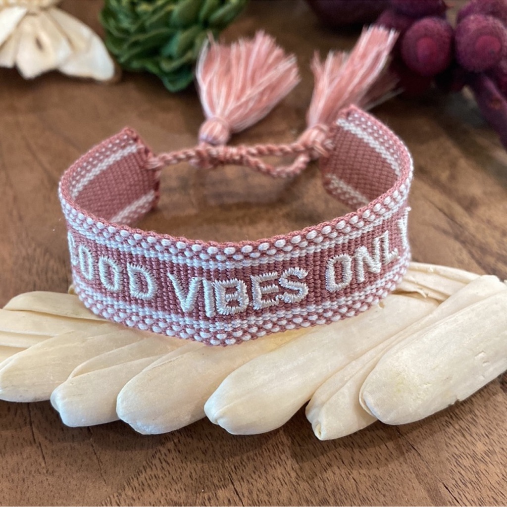 Good Vibes Only Tasseled Bracelet